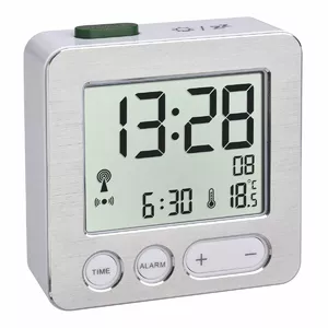 TFA 60.2545.54 RC Alarm Clock silver/white