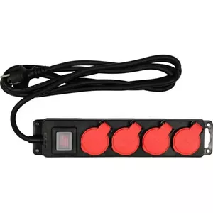 Power Extension Yato YT-81241 3m 4 AC Outlets Indoor/Outdoor Black Red