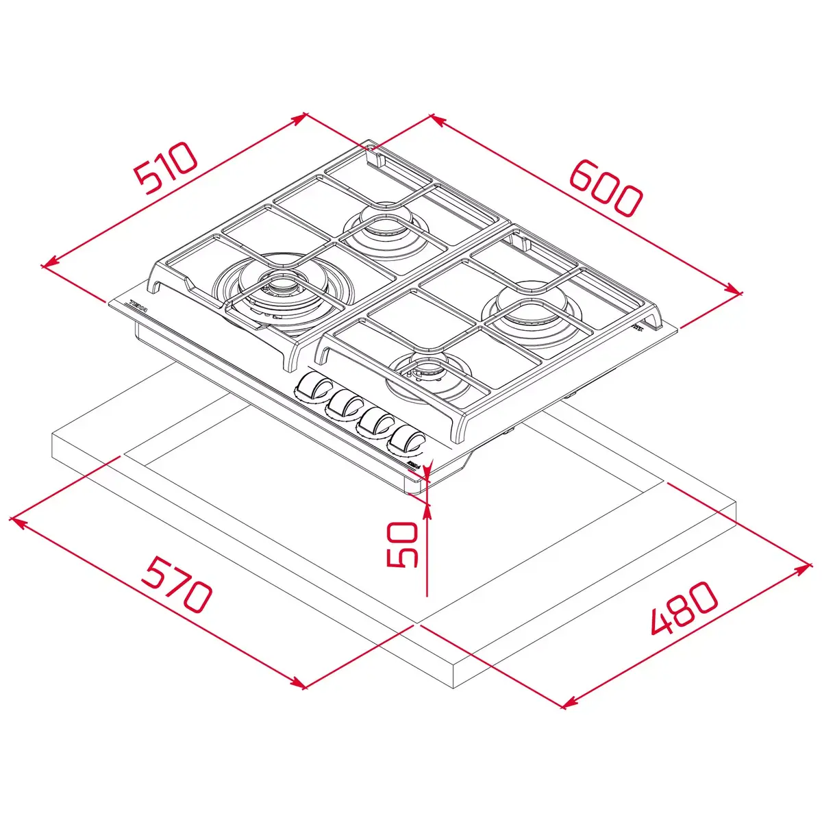TEKA GZC 64320 XBC BK gas hob 4 zones Photo 5