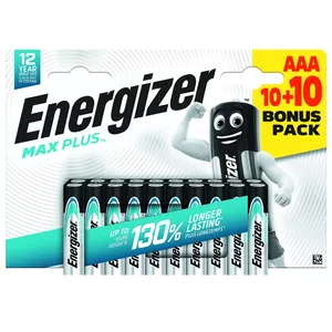 Alkalīnās AAA baterijas Energizer Max Plus LR03 — iepakojums 10 gab. (E304145700)