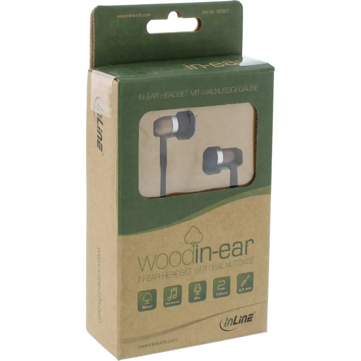 Austiņas InLine woodin-ear In-Ear Headset Photo 5