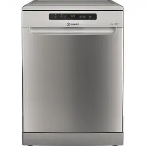 Indesit D2F HD624 AS Brīvi stāvoša trauku mazgājamā mašīna ar 14 trauku komplektiem, pilna izmēra 60 cm, sudraba, 9 programmas, E klase, 44 dB