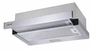 CATA TFB-5160 X Telescopic Semi Built-in Stainless Steel Hood with 300 m³/h Extraction Power, 2 Speeds, LED Lighting, and Mechanical Button Controls