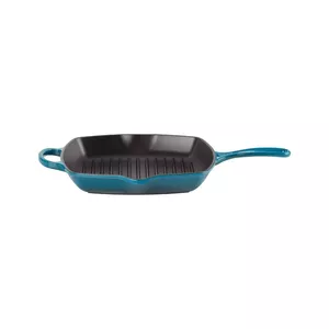 Cast iron square grill pan Le Creuset 26×26 cm, blue