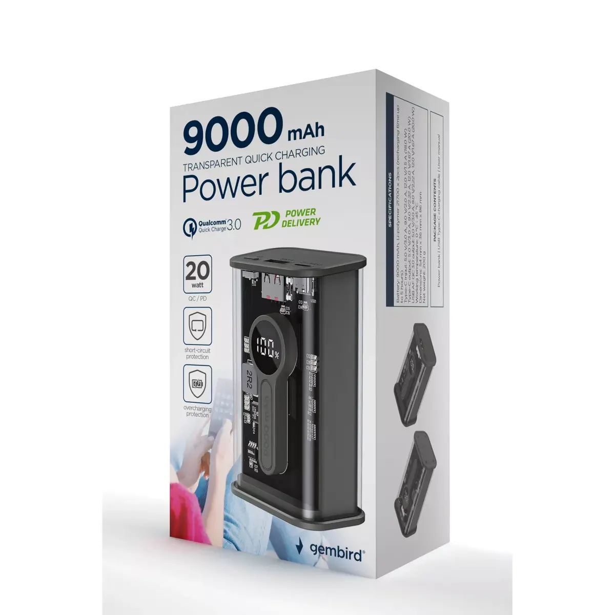 Power Bank Gembird PB09-TQC3-01 Photo 5