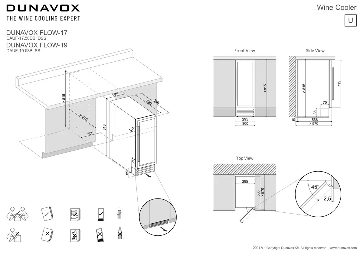 Dunavox DAUF19.58B винный шкаф — 19 бутылок Photo 6