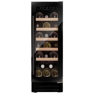 Wine cooler Dunavox DAUF19.58B — 19-bottle capacity, black, LED touch, wooden shelves, reversible door