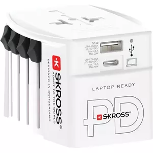 Travel adapter SKROSS MUV AC45PD Universal plug with USB‑C Power Delivery and USB‑A charging