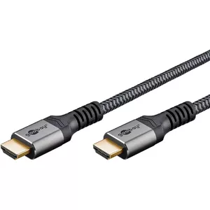 Кабель HDMI Goobay 2м Тип A Мужской к Мужскому 18 Гбит/с Черный Серебристый