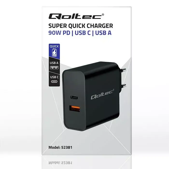 Сетевой адаптер QOLTEC Super Quick PD 90W Photo 3
