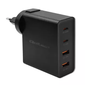 Charger Qoltec 52383 Indoor AC Fast Charging 20V 5A 2xUSB-C Black