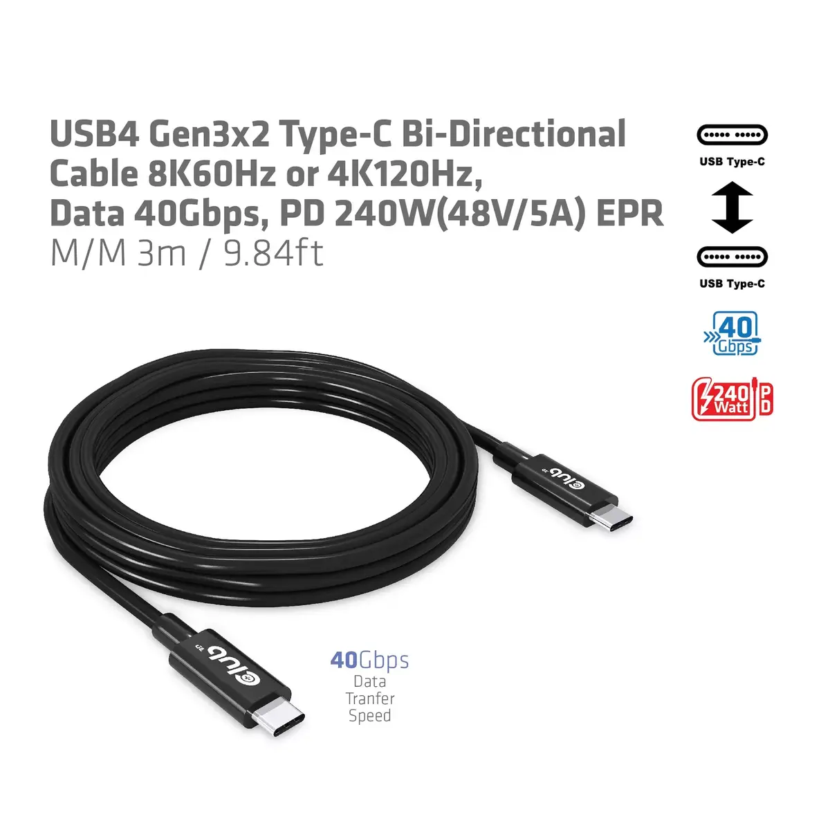 USB4 Кабель CLUB3D CAC-1579 Photo 5
