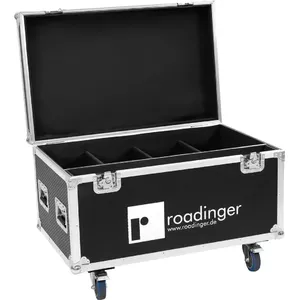 Flightcase Roadinger 31005229 for 4× LED IP Atmo Blinder — protective transport case, foam inserts