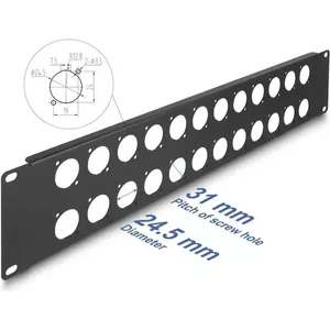 DeLOCK patch panel accessory 88055 Rack mounting 2U Black