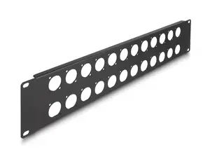 DeLOCK Patch Panel 24 port 2U black rack mounting D-Type 19 inch