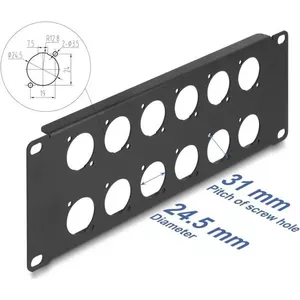 DeLOCK patch panel accessory 88054 Rack mounting 2U Black