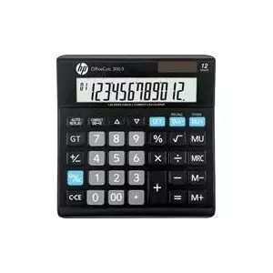 Desktop calculator HP OfficeCalc 300 II — solar powered, compact black design