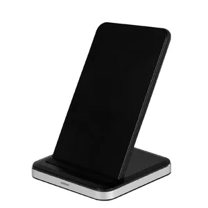 Wireless Charger Vivanco QICHARSTANDVV10 Aluminium Black Fast Charging USB