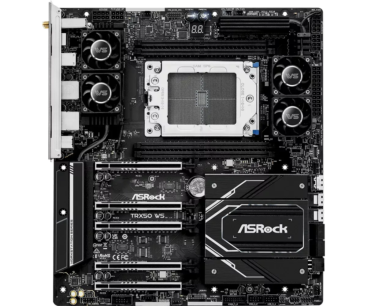 ASRock TRX50 WS mātesplate — Socket sTR5 EATX Photo 2