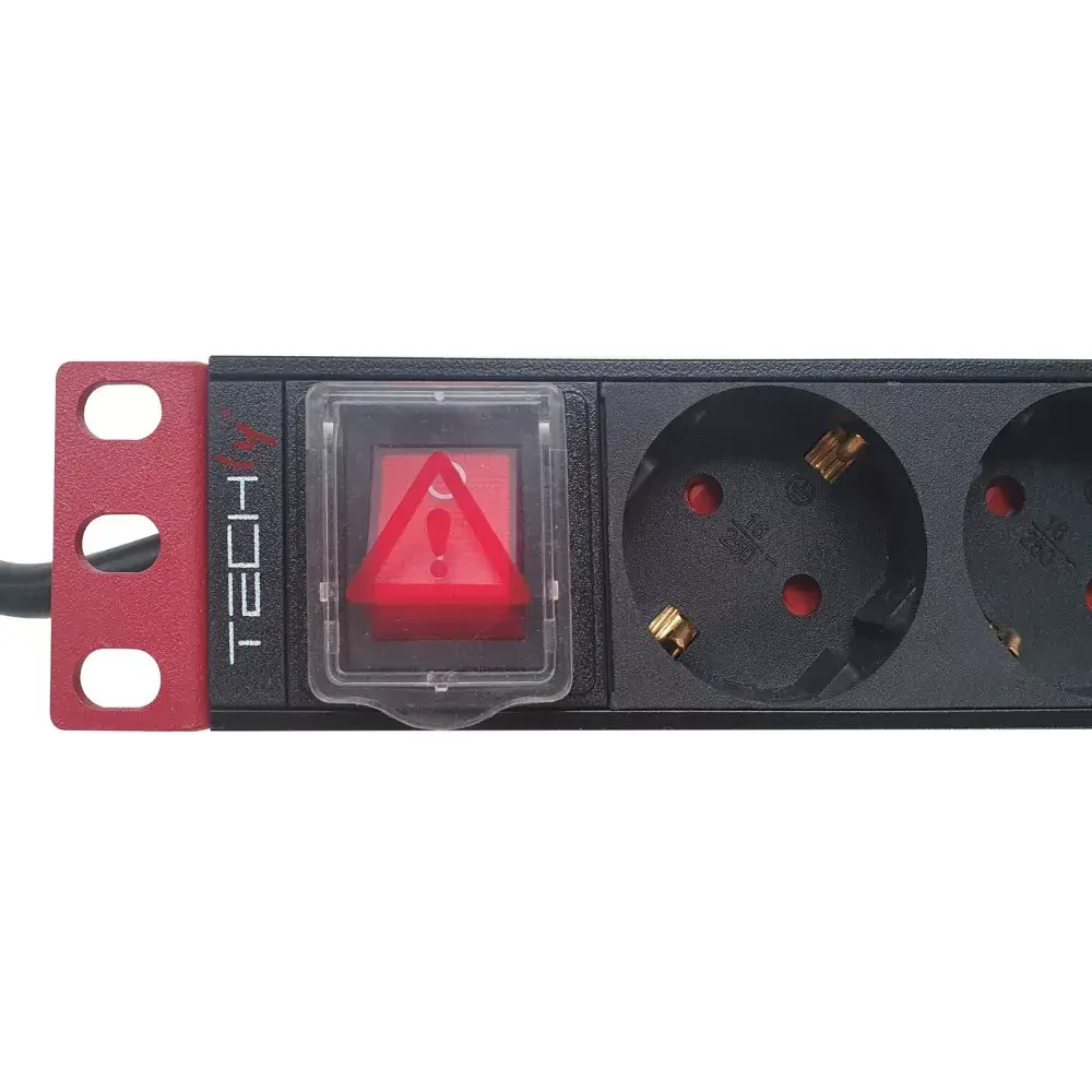 Jaudas slēdzis Techly 9 vietas 19" Rack Schuko Plug Switch 1U Photo 3
