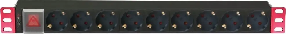 Jaudas slēdzis Techly 9 vietas 19" Rack Schuko Plug Switch 1U Photo 5