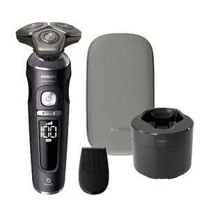 Электрическая бритва Philips S9000 Prestige SP9840/32 для влажного и сухого бритья с SkinIQ, роторная система, работа от батареи, серая