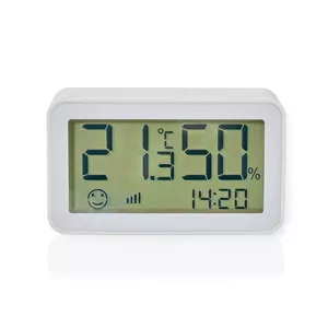Digital Weather Station Nedis ZBSC30WT White LCD Indoor Thermometer Hygrometer