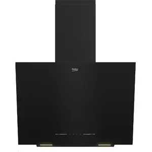 Wall-mounted cooker hood Beko BHCA62442BBH, 408 m³/h extraction, black, aluminium grease filter