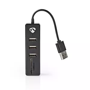 Nedis UHUBCU2340BK interfeisa centrmezgls USB 2.0 Melns