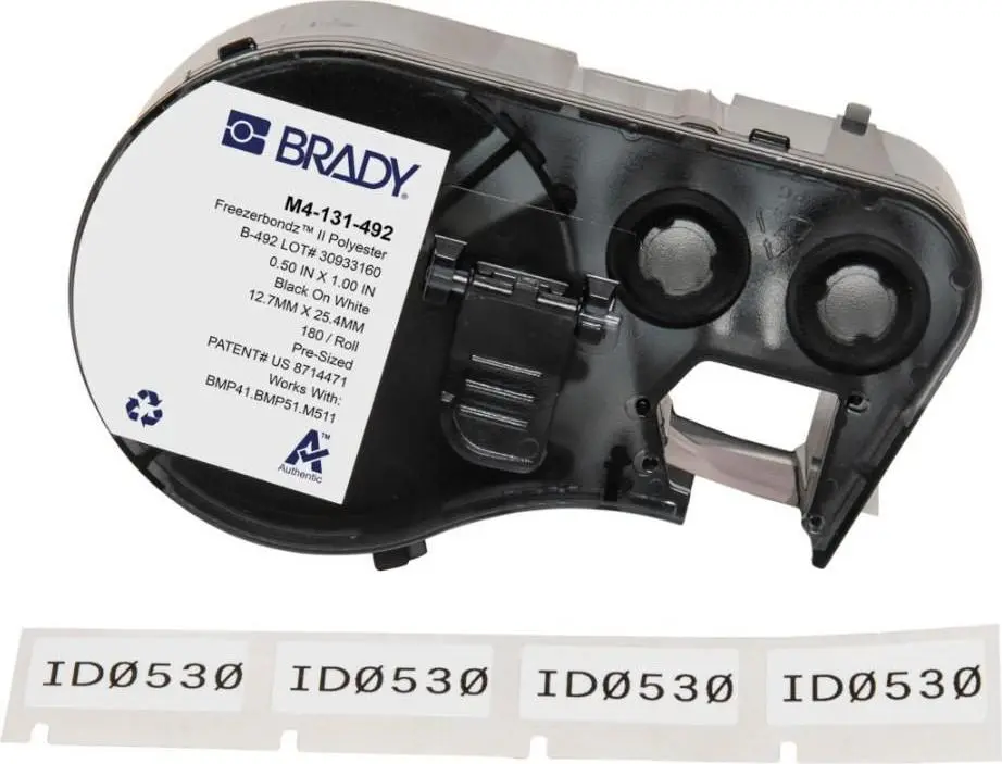 Etiķete Brady FreezerBondz II poliesters 12