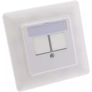 InLine Frame set for 2x RJ45 Keystone SNAP-In 90° white RAL9010