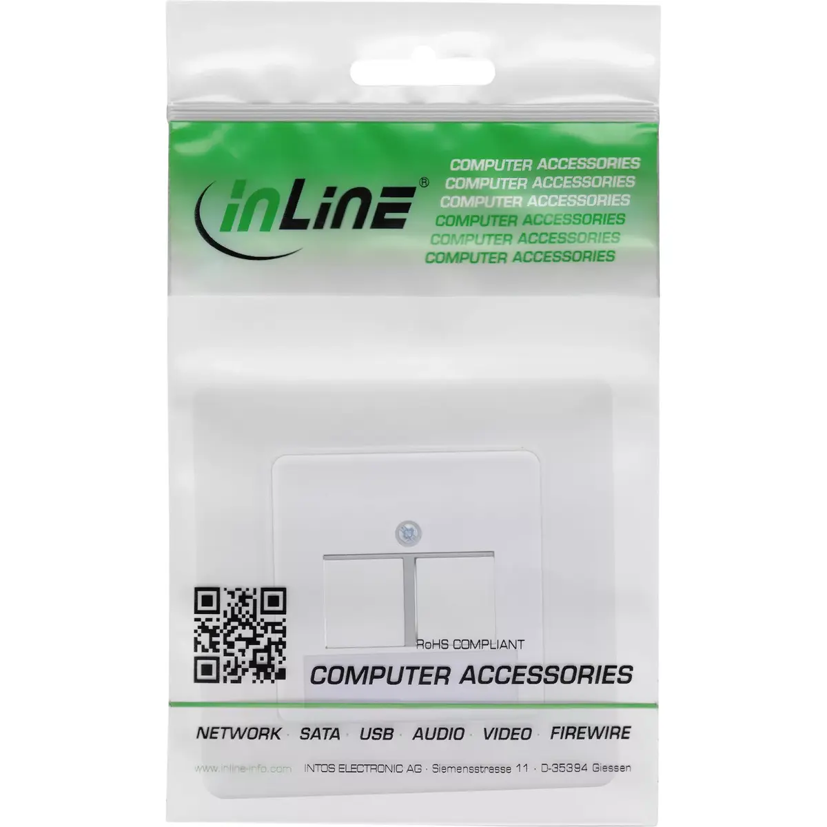 InLine Frame set 2x RJ45 Keystone SNAP-In 90° Photo 3