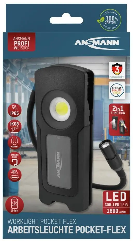 Ansmann WL1500R Pocket Flex LED rokas