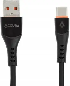 USB-A to USB-C Cable Accura 1.0 m, 5V/2A, rubber jacket, black