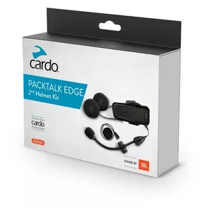 Ķiveres komplekts Cardo Packtalk Edge 2nd — Bluetooth moto-komunikators, saderīgs ar Mesh interkomu