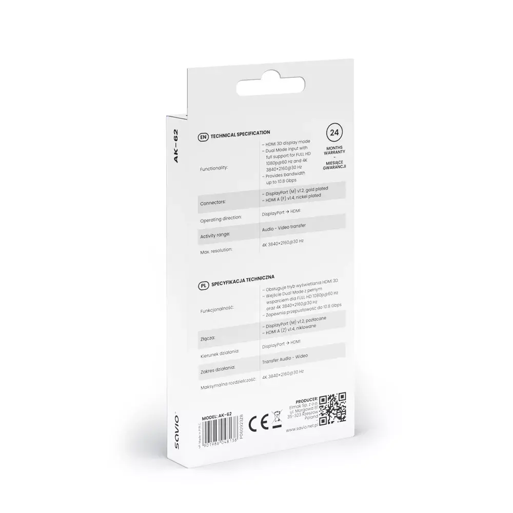 SAVIO DisplayPort → HDMI адаптер AK-62 Photo 5