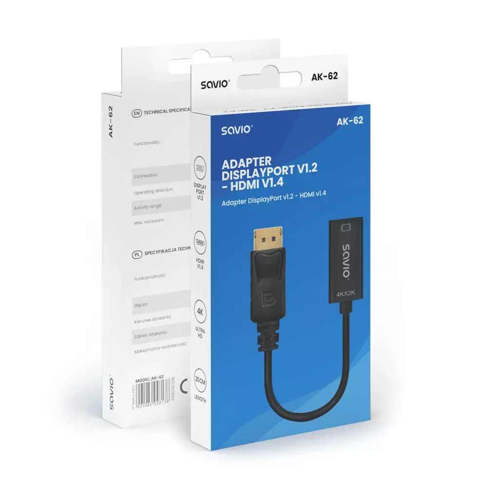 SAVIO DisplayPort → HDMI адаптер AK-62 Photo 6
