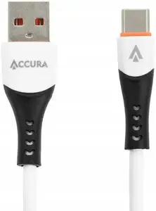 USB-A to USB-C Cable Accura 1.0 m, 5V/2A, silicone jacket, white