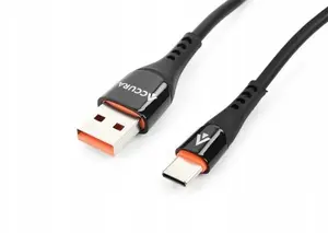 USB-A to USB-C cable Accura 2.0 m rubberized 5V/2A black