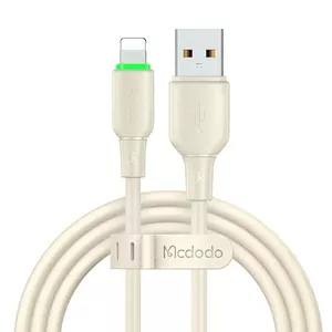 USB-Lightning kabelis Mcdodo CA-4740 ar LED apgaismojumu 1,2 m (bēšs)