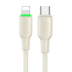 Kabeļa USB-C do Lightning Mcdodo CA-4760 ar LED apgaismojumu 1,2 m (bēšs)