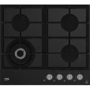 Gas Hob Beko HILW64325SB 59 cm Built-in 4 Zones Black