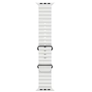 iWear S1 Rievota Mīksta Silikona 20mm aproce priekš Apple Watch 49mm / 45mm / 44mm / 42mm Balta