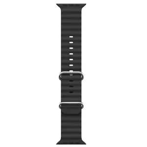 iWear S1 Grooved Soft Silicone 20mm strap for Apple Watch 49mm / 45mm / 44mm / 42mm Black