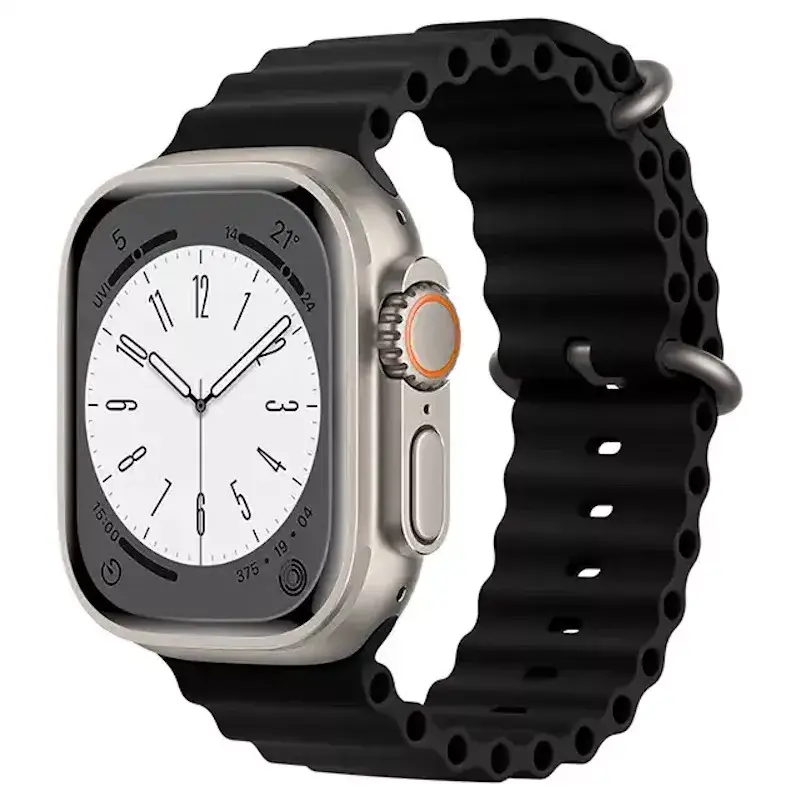iWear S1 Grooved Soft Silicone 20mm Apple Watch Strap Photo 2