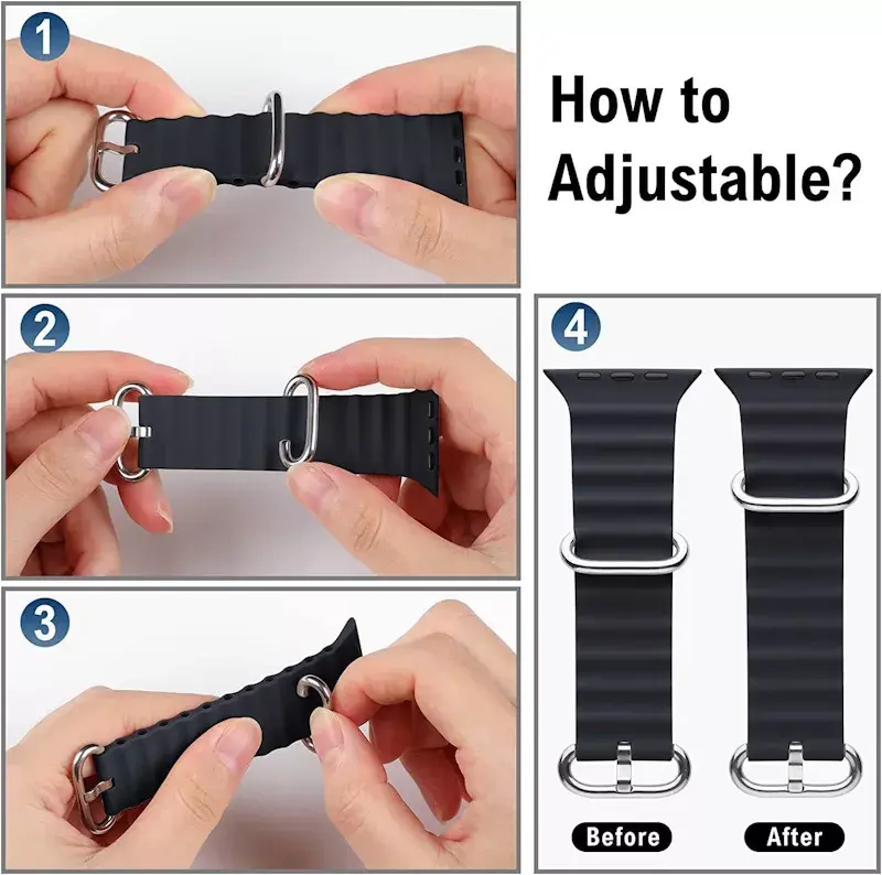 iWear S1 Grooved Soft Silicone 20mm Apple Watch Strap Photo 4