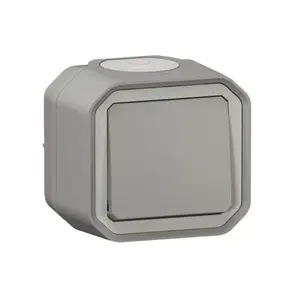 Legrand 069711L Surface-Mounted Staircase Switch, 10 AX, 250V AC, Grey