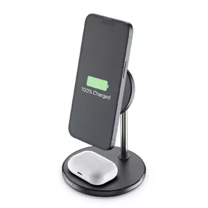 Wireless Charger Cellularline Mag Duo Indoor USB 5-12V Black