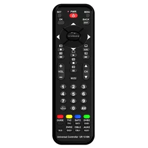 Vivanco UR 12 BN remote control CD/MD, DVD/Blu-ray, SAT, TV, TV set-top box, VCR Press buttons