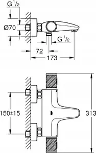 Thermostatic Bath Valve Grohe Grohtherm 1000 Performance 1/2 34830000